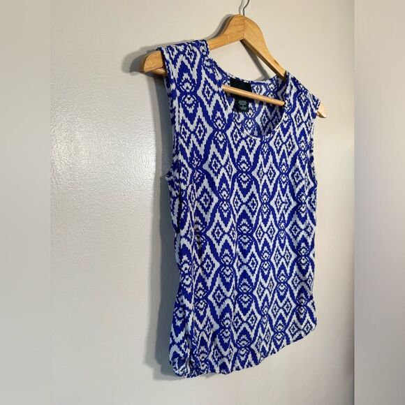 SALE! Purple Cynthia Rowley Patterned Sleeveless Blouse Size S EUC - Picture 3 of 5